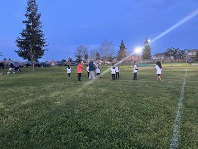 Young players chasing the ball