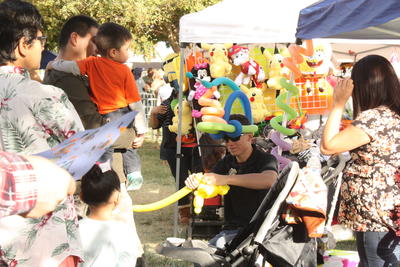 Families enjoying the festival grounds