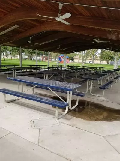 Covered picnic shelter at Memorial Park