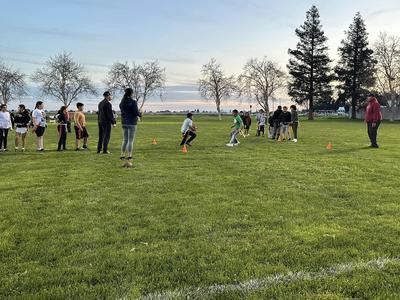 Kids playing flag football