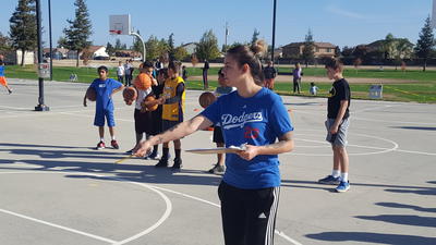 Youth basketball game in the gym