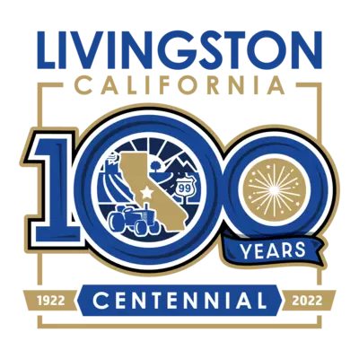 Livingston Centennial logo, 100 years, 1922 to 2022