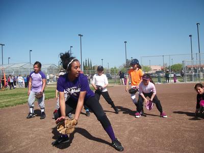 Girls softball spring training